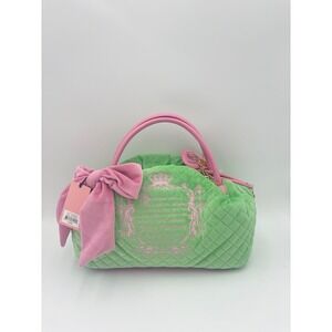 Juicy Couture Tale Bowlers Purse Retro Green Pink